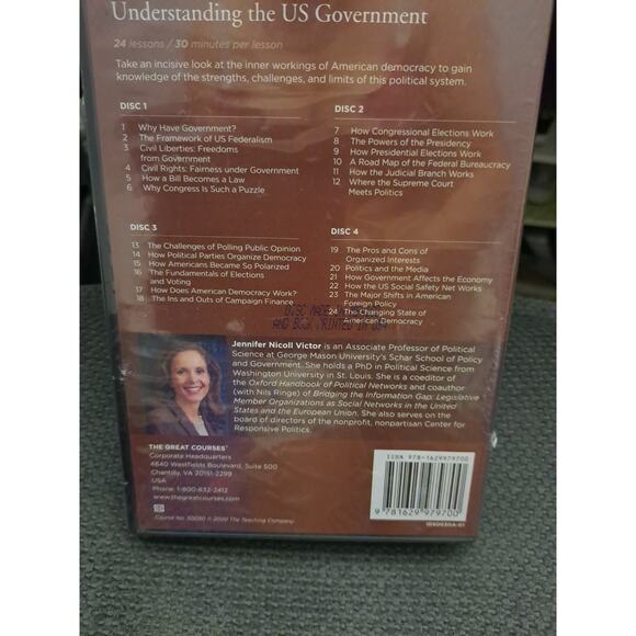 The Great Courses Understanding the US Govt 4 DVDs With Guidebook New Sealed - Picture 2 of 3
